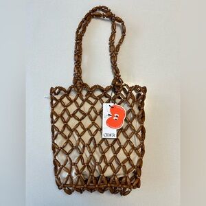 Cider Brown Beaded Tote Bag